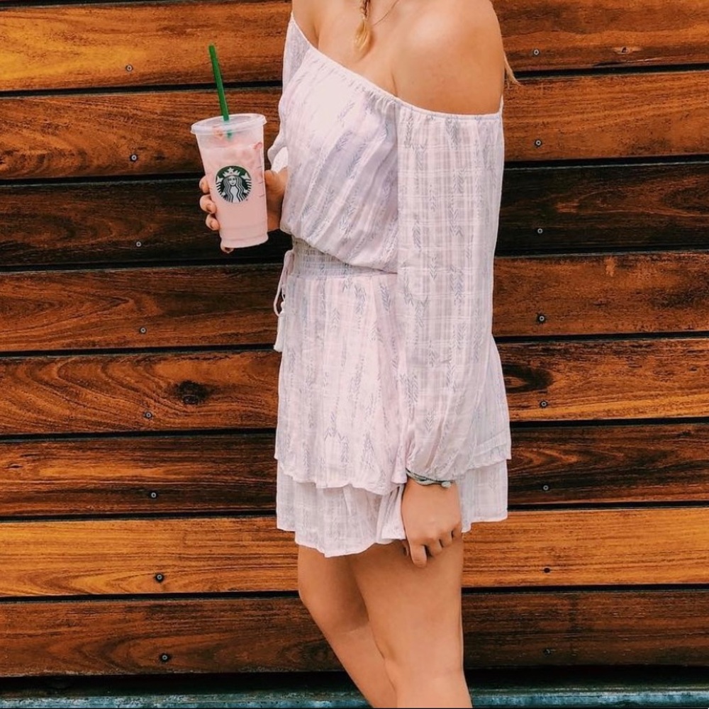 Vintage Havana Linen Off-the-Shoulder Dress